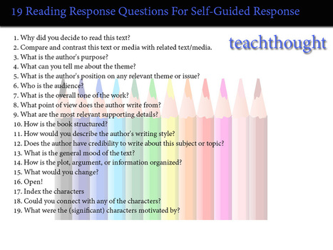 19 Reading Response Questions For Self-Guided Response - | Eclectic Technology | Scoop.it