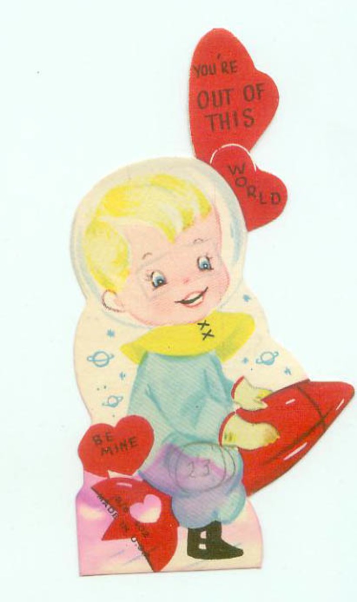 Vintage Space Age Rocket Spaceship Childrens Die Cut Valentine 1950s | Kitsch | Scoop.it