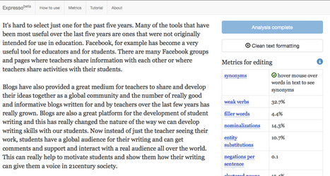 Expresso text analyzer | Literacy -LLN not to mention digital literacy in Training and assessment | Scoop.it