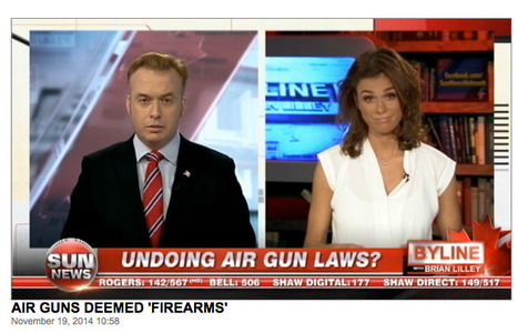 AIR STUPID OH CANADA! - Air guns deemed 'firearms' : Prime time : SunNews Video Gallery | Thumpy's 3D House of Airsoft™ @ Scoop.it | Scoop.it