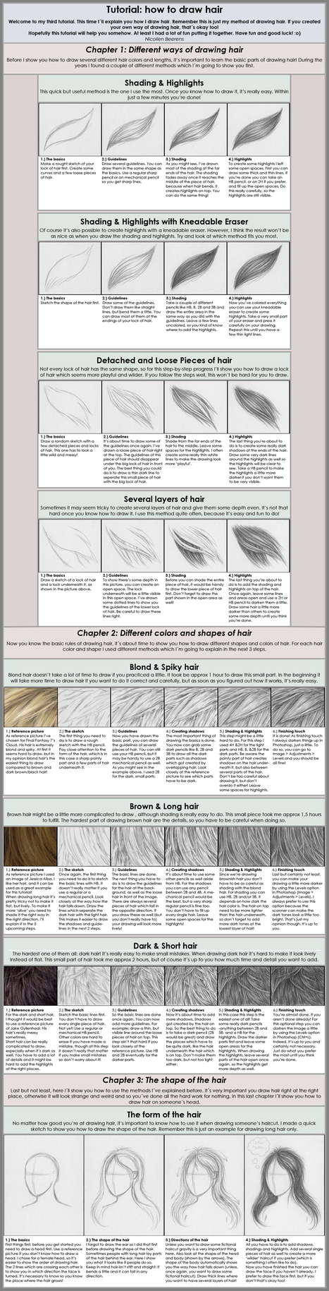 How to Draw Hair | Drawing and Painting Tutorials | Scoop.it