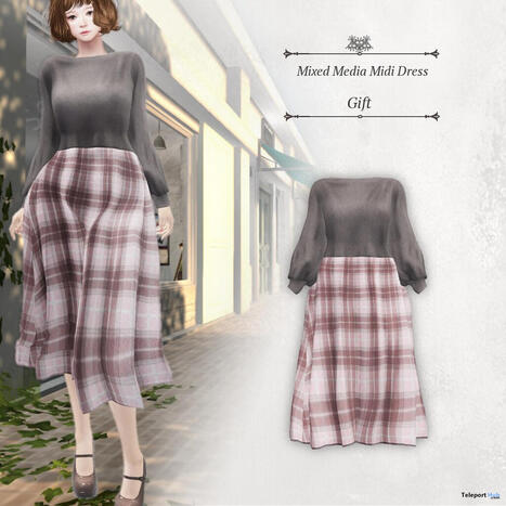 Mixed Media Midi Dress November 2025 Group Gift by S@BBiA | Teleport Hub - Second Life Freebies | Second Life Freebies | Scoop.it