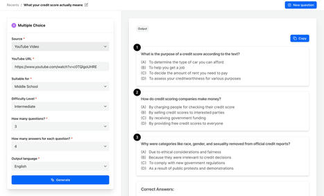 HyperQuiz - AI question generator for teachers | Tools for Teachers & Learners | Scoop.it