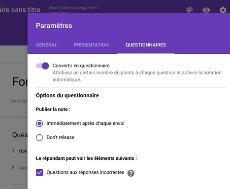 Google Formulaire - Un gros ajout avant les vacances : Feed-back possible ;-) | APPRENDRE À L'ÈRE NUMÉRIQUE | Scoop.it