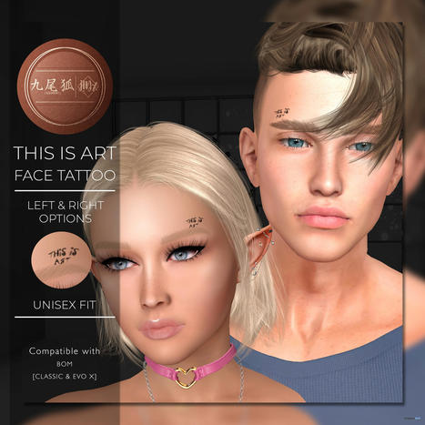 This is Art Face Tattoo June 2021 Group Gift by KUMIHO x j!NX | Teleport Hub - Second Life Freebies | Second Life Freebies | Scoop.it
