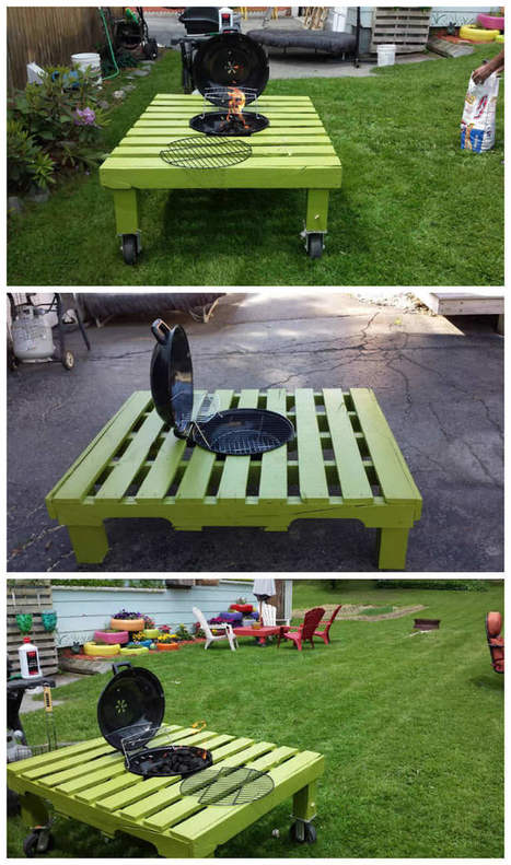 Grill/Fire Pit Table Made Out Of Repurposed Pallet | 1001 Pallets ideas ! | Scoop.it