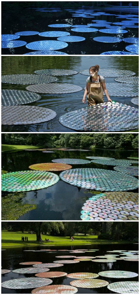 Upcycled CDs: Water Lilies | 1001 Recycling Ideas ! | Scoop.it