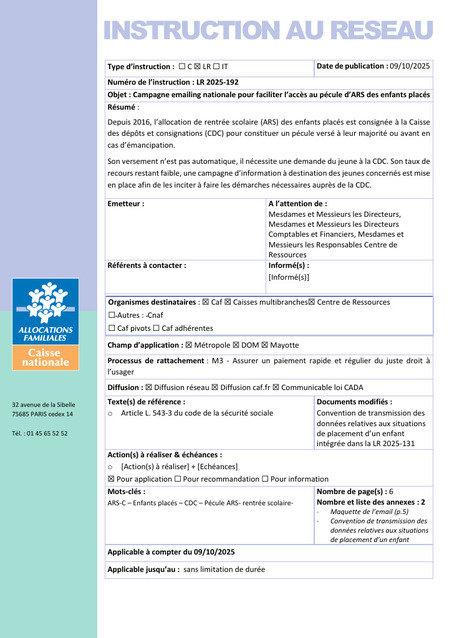 Allocation de rentrée scolaire : une campagne pour encourager les jeunes placés à réclamer leur pécule auprès de la CDC | Veille juridique du CDG13 | Scoop.it