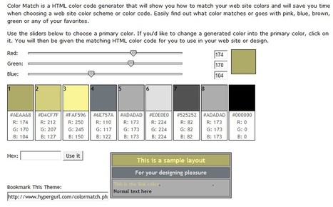 Color Match, HTML color code, match website colors, color scheme | 21st Century Tools for Teaching-People and Learners | Scoop.it