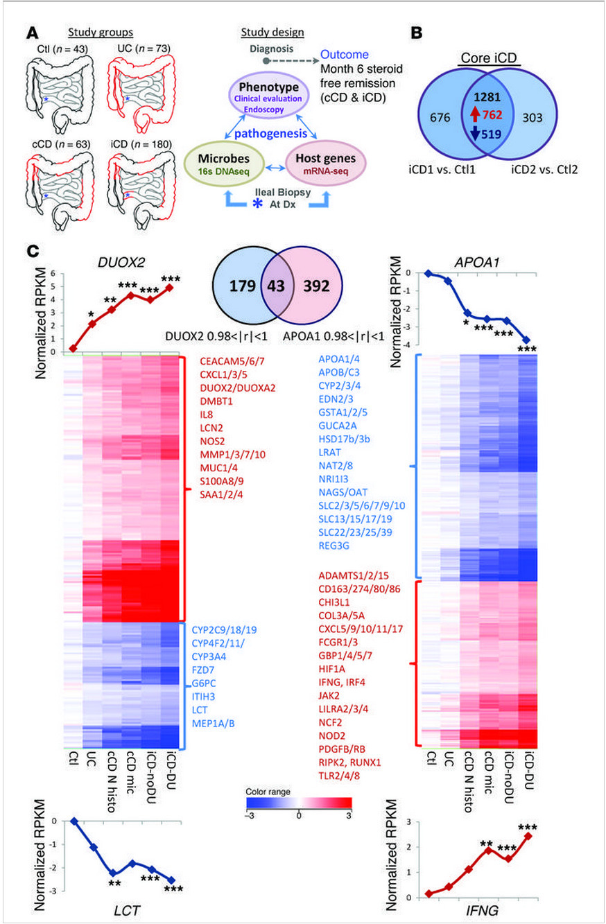 Pediatric Crohn disease patients exhibit specif...