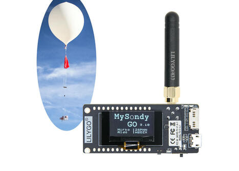 LILYGO MySondy GO LoRa32 board tracks radiosondes (weather balloons) with a 433MHz LoRa module - CNX Software | Embedded Systems News | Scoop.it