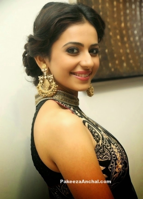 Rakul Preet Singh in High Neck blouse with Black Net Saree by Ritu Kumar | Indian Fashion Updates | Scoop.it