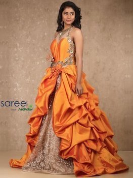 evening gown from saree