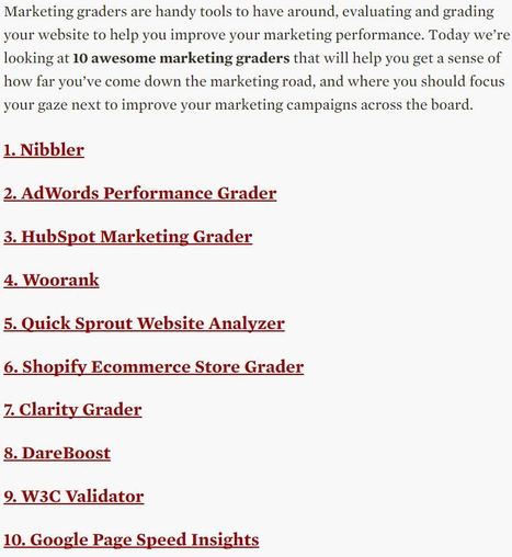 10 Marketing Graders to Make Your Site Better, Faster, Stronger | Wordstream | The MarTech Digest | Scoop.it