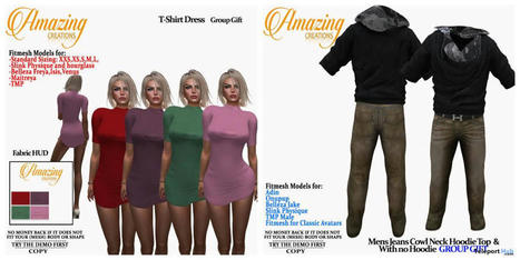 Shirt Dress & Mens Jeans Cowl Neck Hoodie Top April 2022 Group Gift by AmAzInG CrEaTiOnS | Teleport Hub - Second Life Freebies | Teleport Hub | Scoop.it