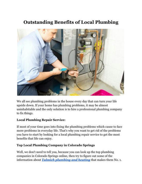 Facing Plumbing Problems So Call For The Best Plumbing Repair Service In Colorado Springs | Plumbing and Heating | Scoop.it