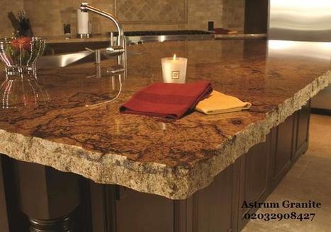 Antique Brown Leather Granite Kitchen Worktop Lond In Astrum