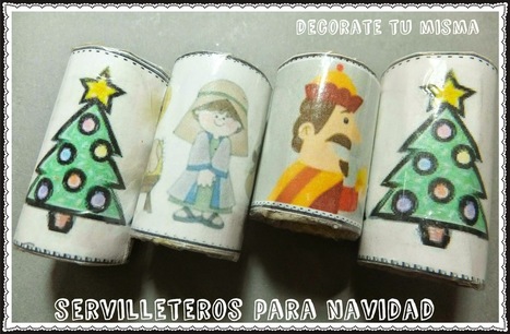 Servilleteros de Navidad reciclando tubos de rollos de papel de aluminio o papel de cocina. | Aprender Manualidades infantiles | Scoop.it