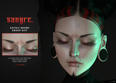 Gothic Brows August 2025 Group Gift by sangre. | Teleport Hub - Second Life Freebies | Second Life Freebies | Scoop.it