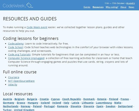 Europe Code Week 2014 - Resources and guides | 21st Century Learning and Teaching | Scoop.it