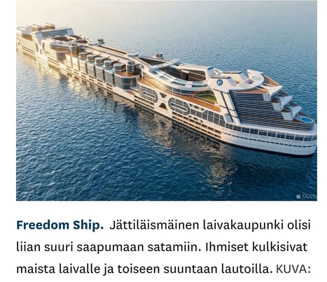 Hurja suunnitelma 80 000 asukkaan 1,6 km pitk&auml;st&auml; laivakaupungista: seilaisi kansainv&auml;lisill&auml; vesill&auml;, liian suuri satamak&auml;ynteihin &ndash; Energia ydinvoimasta | 1Uutiset - Lukemisen t&auml;hden | Scoop.it