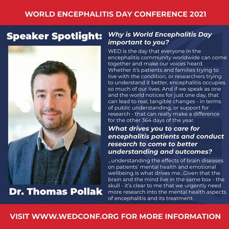 Count Down to WED Conference Saturday, 20 February 2021: Meet Dr. Tom Pollak | AntiNMDA | Scoop.it