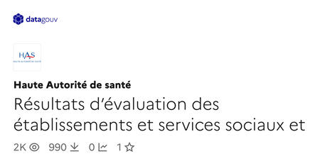 Jeu de donn&eacute;es - R&eacute;sultats d&rsquo;&eacute;valuation des &eacute;tablissements et services sociaux et m&eacute;dico-sociaux (ESSMS) | GRIEPS | Scoop.it
