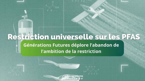 déplore l’abandon de l’ambition de la restriction universelle sur les PFAS | ITERG Environnement et Eco-industries | Scoop.it