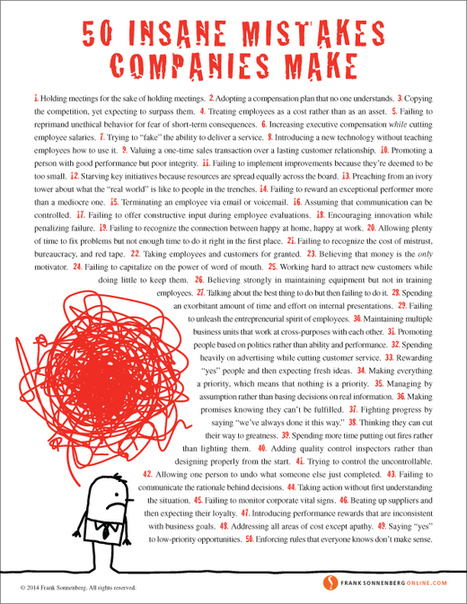 50 Insane Mistakes Companies Make | Leadership | eLeadership | eSkills | professional!? | 21st Century Learning and Teaching | Scoop.it