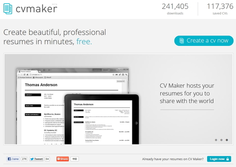 CV Maker Creates Beautiful, Professional-Looking Resumes Online in Minutes | Le Top des Applications Web et Logiciels Gratuits | Scoop.it