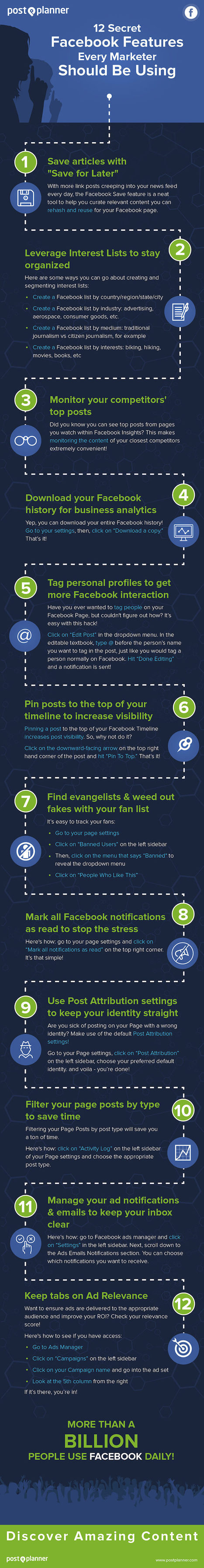 12 Secret Facebook Features Every Marketer Should Be Using #Infographic | social media useful  tools | Scoop.it