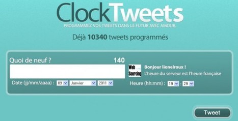 ClockTweet, programmer l’envoi de ses tweets | Websourcing.fr | Technologie Au Quotidien | Scoop.it