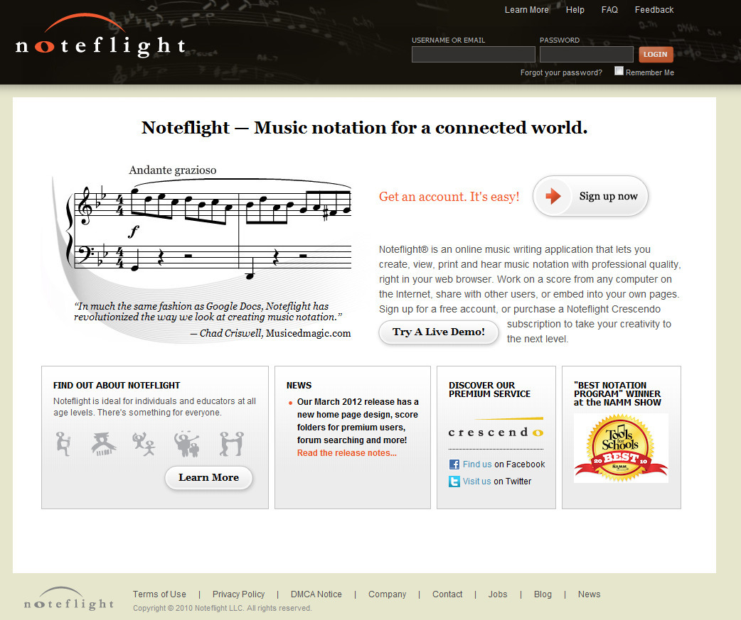 Noteflight S New Sheet Music Publishing Service