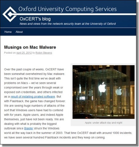 Oxford Muses on Mac Flashback: Worst Outbreak Since Blaster | ICT Security-Sécurité PC et Internet | Scoop.it