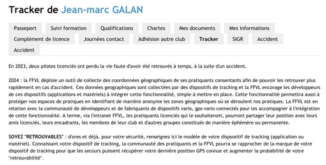 Tracking FFVL et retrouvabilité des lienciés | Veille sécu en vol libre | Scoop.it