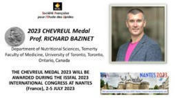 Prof. Richard BAZINET, 2023 CHEVREUL Medal | ITERG - Nutrition, Sant&eacute; et Biochimie des Lipides | Scoop.it