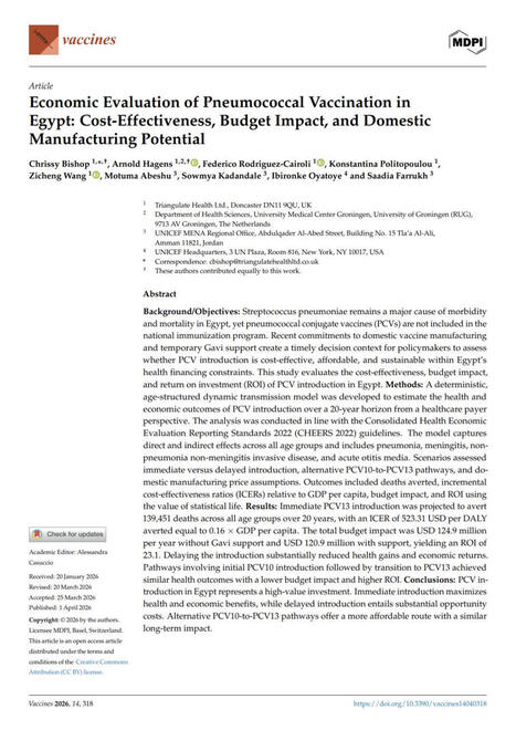 What is the cost of delaying the introduction of a cost-effective vaccine? This study by Triangulate Health Ltd and UNICEF evaluates the health and economic impact of different pneumococcal vaccin... | H&eacute;sitations Vaccinales: Observatoire HESIVAXs | Scoop.it