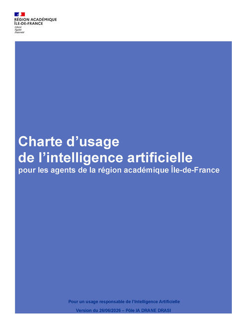 La charte d&rsquo;usage de l&rsquo;IA de la r&eacute;gion acad&eacute;mique et l&rsquo;Assistant IA pour les usages administratifs | L' IA en formation | Scoop.it