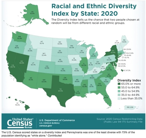 According to the 2020 Census, PA Is Among The Least Diverse States | Newtown News of Interest | Scoop.it