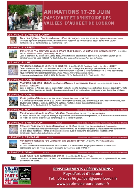 Programme du Pays d’art et d’histoire pour la 2e quinzaine de juin | Vallées d'Aure & Louron - Pyrénées | Scoop.it