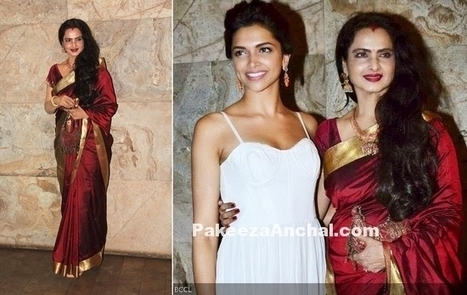 Bollywood Queen Rekha in Maroon Red Bridal Silk Saree with Short Sleeves Blouse | Indian Fashion Updates | Scoop.it