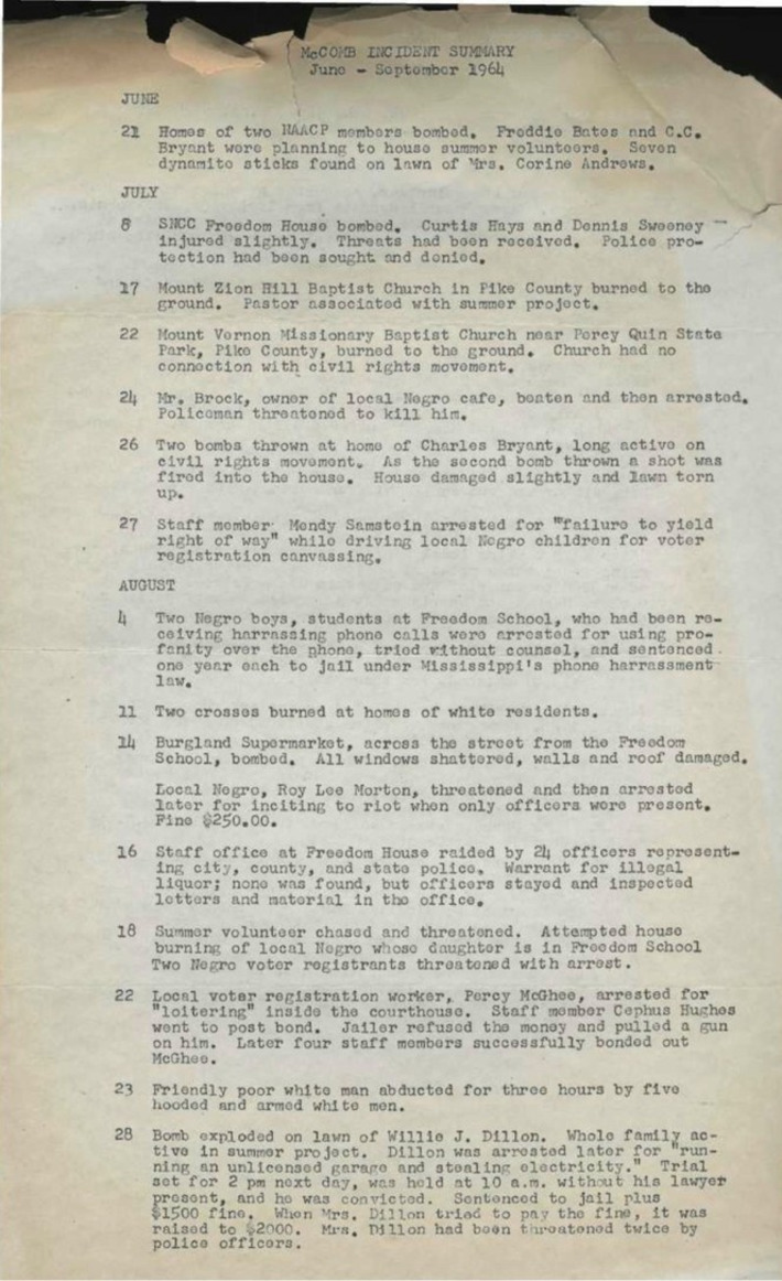 An Astonishing Catalog of the Violence Committed Against “Freedom Summer” Participants in a Single Mississippi Town | Colorful Prism Of Racism | Scoop.it