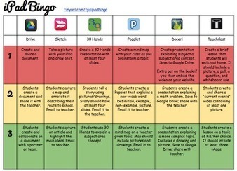 iPad Bingo - neat idea to encourage teacher tech integration | iGeneration - 21st Century Education (Pedagogy & Digital Innovation) | Scoop.it