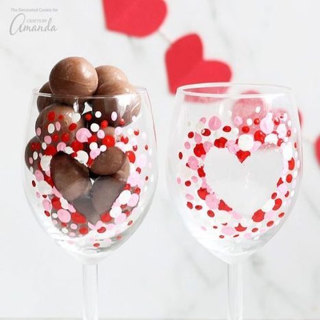 How to Paint Wine Glasses (Valentine’s Day) (Crafts by Amanda) | Arts & Crafts | Scoop.it