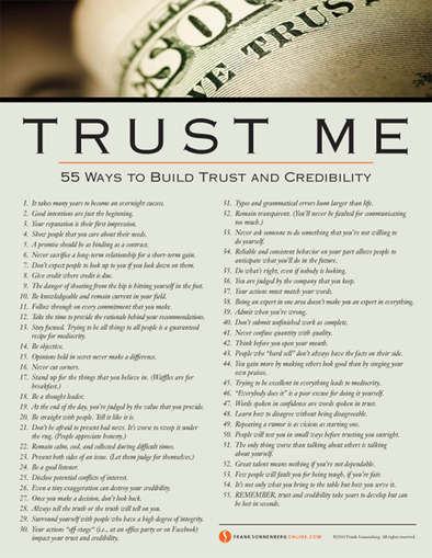 Trust Me: 55 Ways to Build Trust and Credibility | Personal Branding & Leadership Coaching | Scoop.it