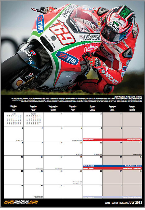 Ductalk Gift Guide | The MotoMatters.com 2013 Motorcycle Racing Calendar | MotoMatters.com | Ductalk: What's Up In The World Of Ducati | Scoop.it