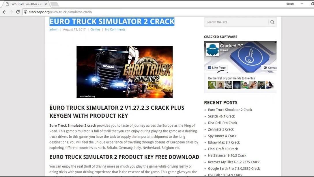 Euro Truck Simulator 2 Crack With Keygen Full S