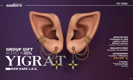 Yigrat Ears BOM & Accessories October 2022 Group Gift by ANDORE | Teleport Hub - Second Life Freebies | Second Life Freebies | Scoop.it