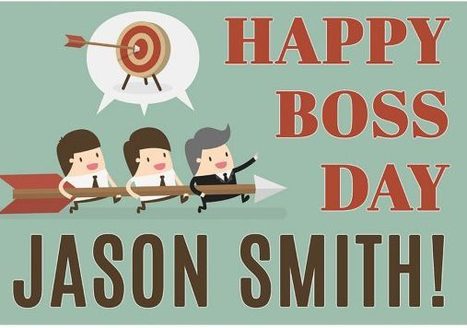 Happy Boss Day Banner Personalized Party Backdr