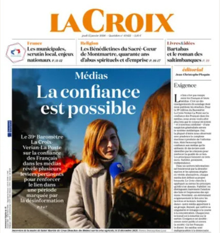 Barom&egrave;tre La Croix des m&eacute;dias 2026: la d&eacute;fiance s'installe mais les solutions &eacute;mergent | DocPresse ESJ Lille | Scoop.it